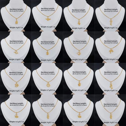 Luxury Gold Stainless Steel Letter Necklace – Minimalist Women’s Jewelry for Daily Wear & Gift