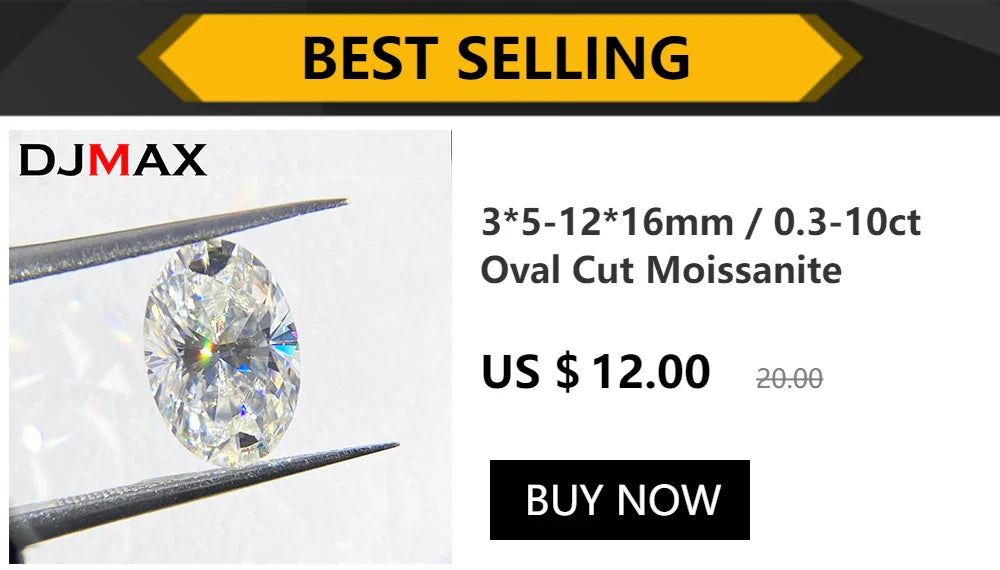 1CT Lab-Grown Moissanite Diamonds – D Color VVS1 Loose Gemstones, Full Size 0.7mm-20mm