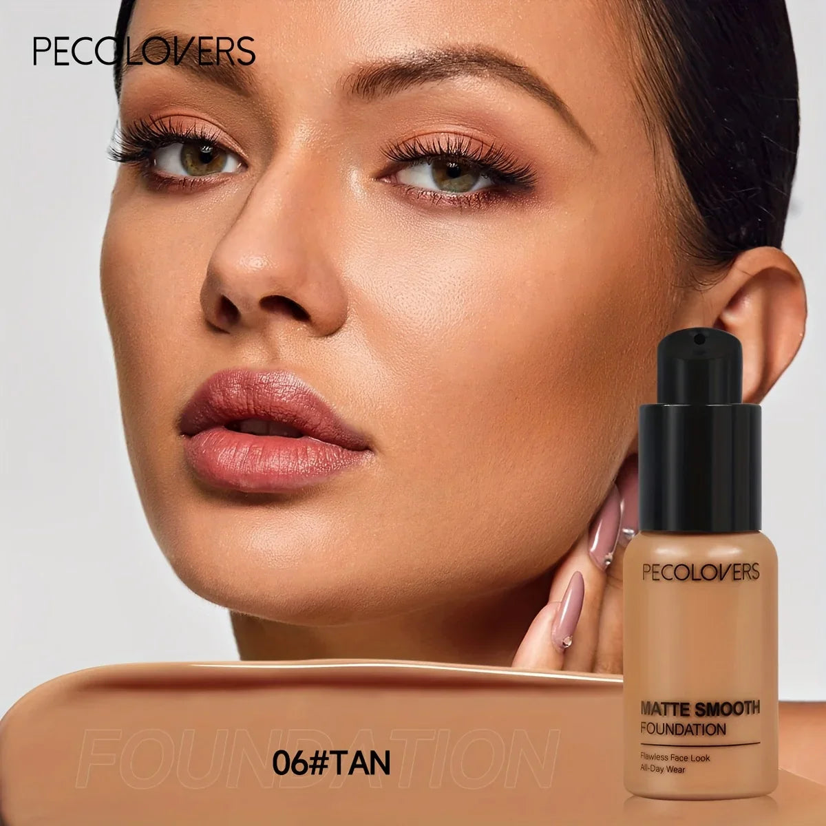 PECOLOVERS Matte Liquid Foundation – Oil-Control, Waterproof Full Coverage Concealer for All Skin Tones