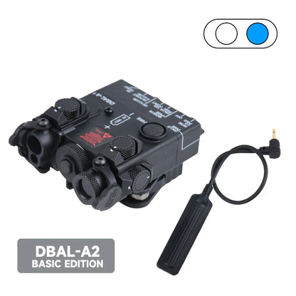 DBAL A2 Tactical Aiming Device – M300/M600 Flashlight, Red/Blue/Green Optics, 20mm Rail Mount Airsoft Accessory