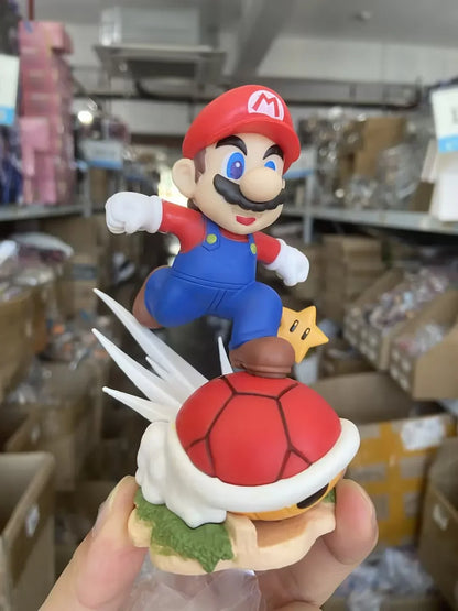 BANDAI 12CM Super Mario GK Figure – Mario Run PVC Action Toy for Mario Bros Scene Collectible