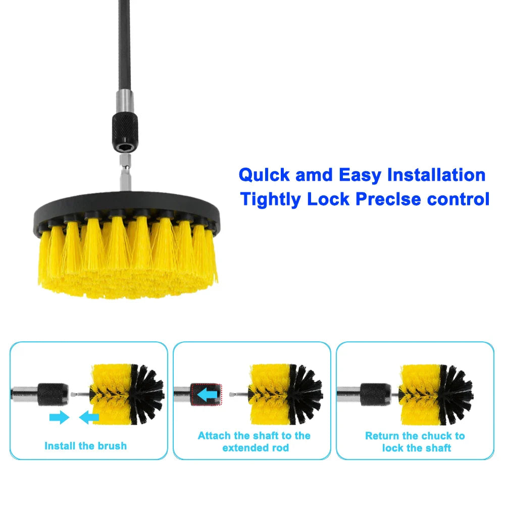 Efficient 12/4 Pcs Electric Drill Brush Kit for Household Cleaning: Carpet, Glass, Car, Kitchen, Bathroom, and Toilet Cleaning Tools