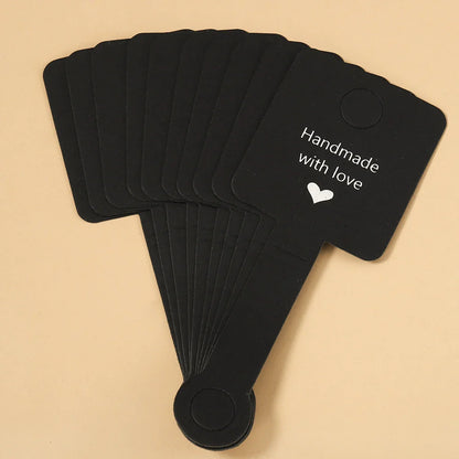 50pcs 4x10cm Self-Adhesive Kraft Paper Jewelry Cards – Bracelet & Necklace Display for Retail Packaging