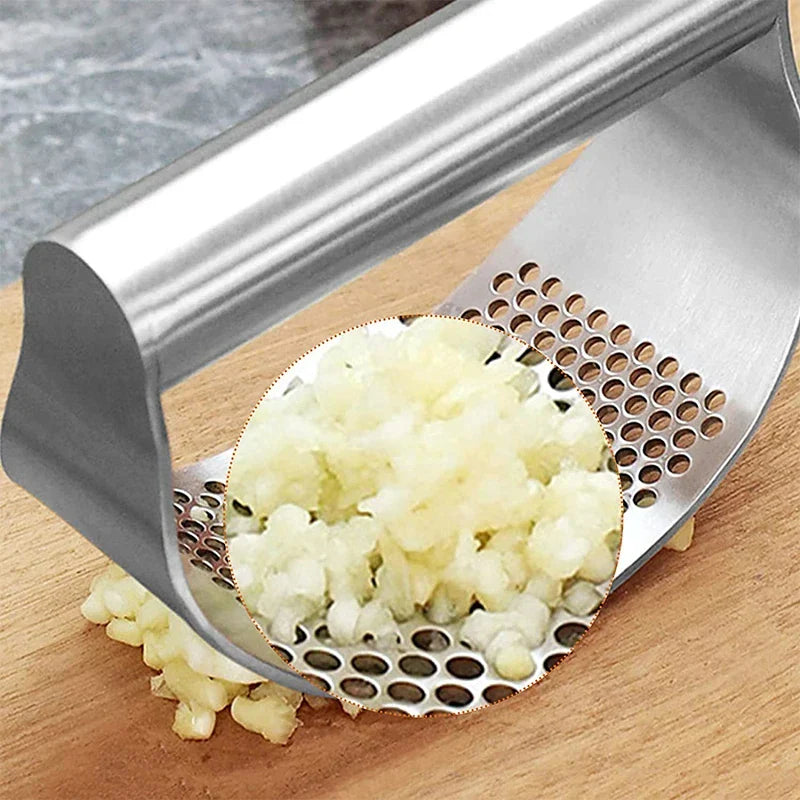 Upgraded Stainless Steel Garlic Press – Manual Garlic & Ginger Rocker Crusher Mincer Kitchen Gadget