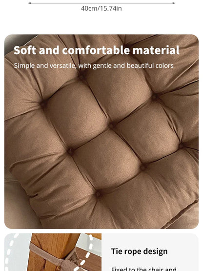 Linen Square Cushion – Pearl Cotton Backrest Pillow & Seat Pad for Home, Office, Computer Chair & Stool