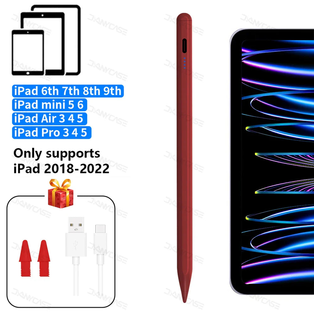 Apple Pencil Stylus for iPad — Palm Rejection & Power Display — Compatible with iPad Pro, Air, Mini (2018–2022)
