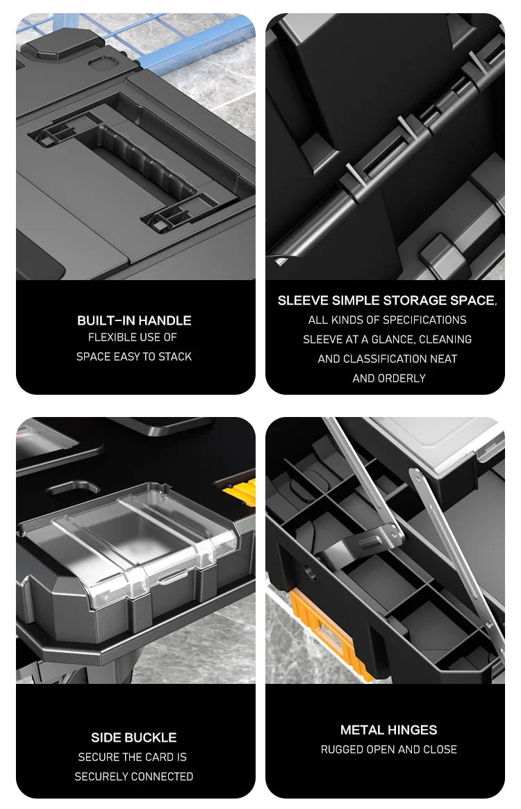 AIRAJ Stackable Modular Toolbox Set — Portable Combo ToolBox with Wheels for Space-Saving Storage & Easy Mobility