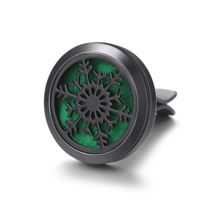 All-Black Tree of Life Car Air Freshener – Stainless Steel Aromatherapy Essential Oil Diffuser Locket Pendant