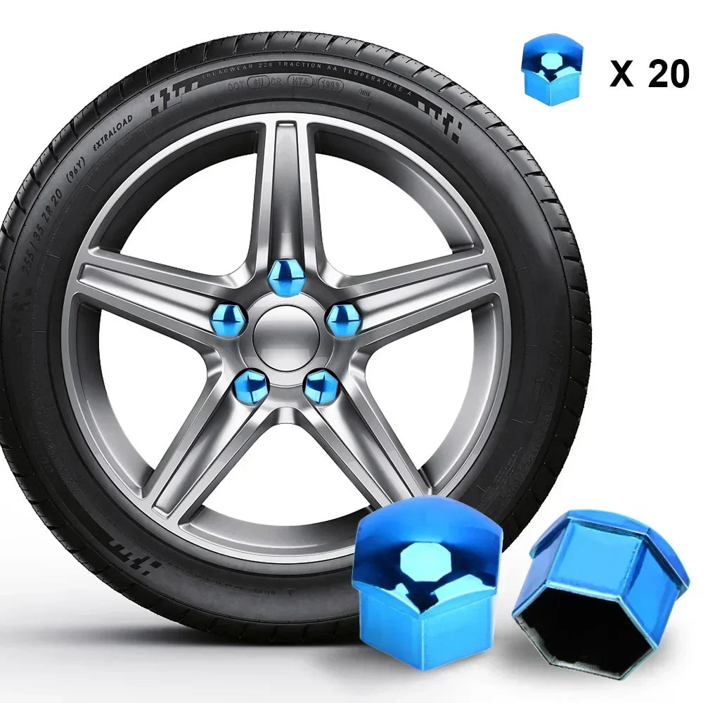 20PCS Car Wheel Nut Caps – Anti-Rust Tire Bolt Covers, 17/19/21mm Hub Protection & Exterior Decoration