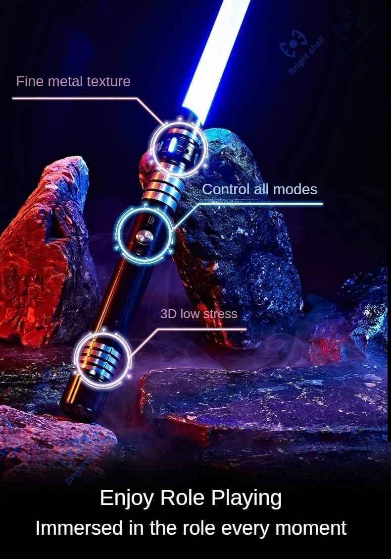 RGB Metal Lightsaber Toy – 15-Color Changing Laser Sword with Sound Effects, Force FX Jedi Blaster Gift for Kids