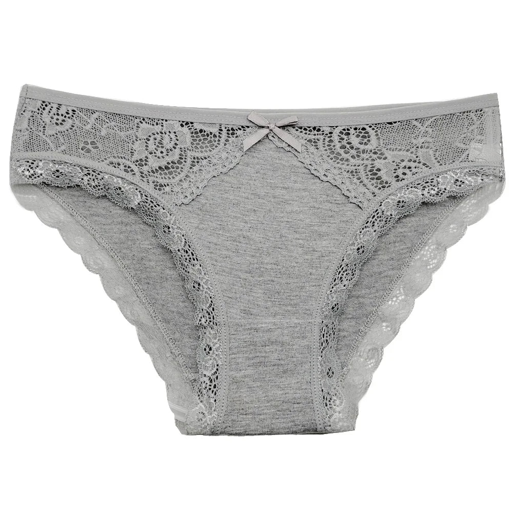 5-Pack Women’s Low Rise Lace Panties — Sexy Cotton Lingerie Briefs
