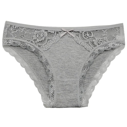 5-Pack Women’s Low Rise Lace Panties — Sexy Cotton Lingerie Briefs