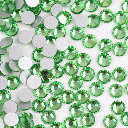Glass Crystal Flatback Rhinestones SS6–SS30 Set – 7 Sizes Non-Hotfix Round Nail Art Beads for DIY Crafts & Decoration
