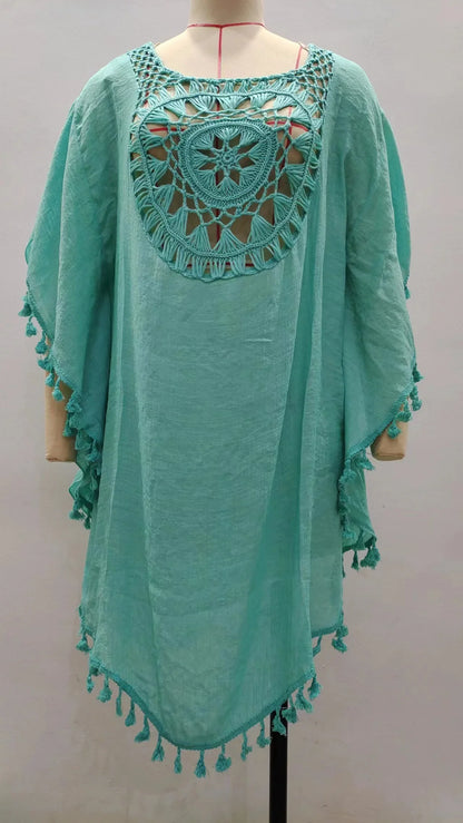 Women’s Crochet Bikini Cover Up Dress – Sexy Summer Beachwear Swimsuit Shirt Cover-Up