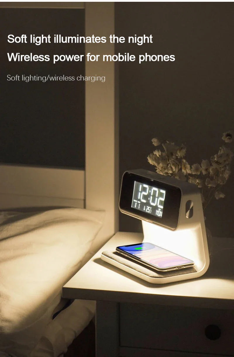 ABS Bedside Lamp Clock - USB Plug-In Bedroom & Office Decorative Light for Home and Holiday Atmosphere