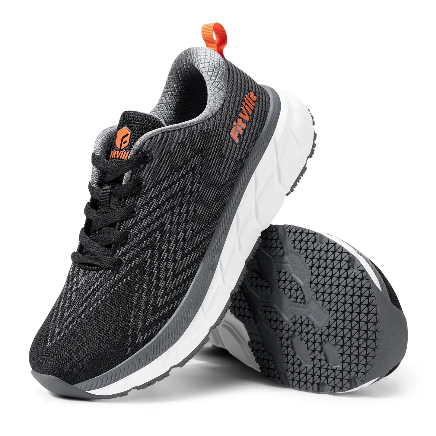 FitVille Men’s Wide Toe Box Running Shoes – Cushioned, Non-Slip, Lightweight & Breathable Extra Wide Width Sneakers