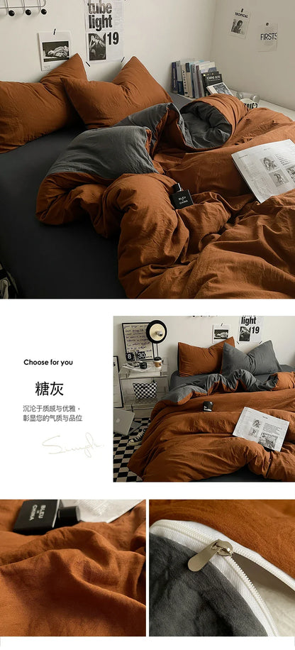 Bedding Comforter Set – Duvet Cover & Bed Sheets with Pillowcases for Queen/King Bed, Edredones de Cama