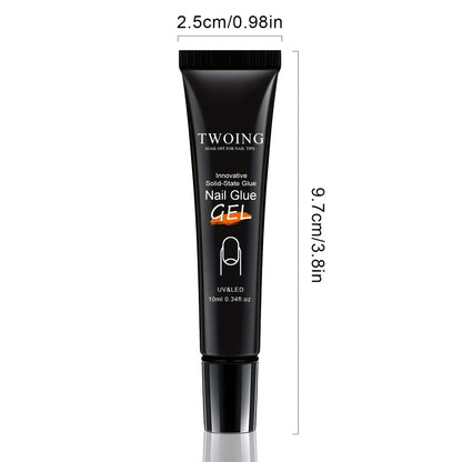 Solid Nail Glue Gel for Press-On Nails – Super Strong Acrylic Nail Gel for Manicure Extensions, Long-Lasting