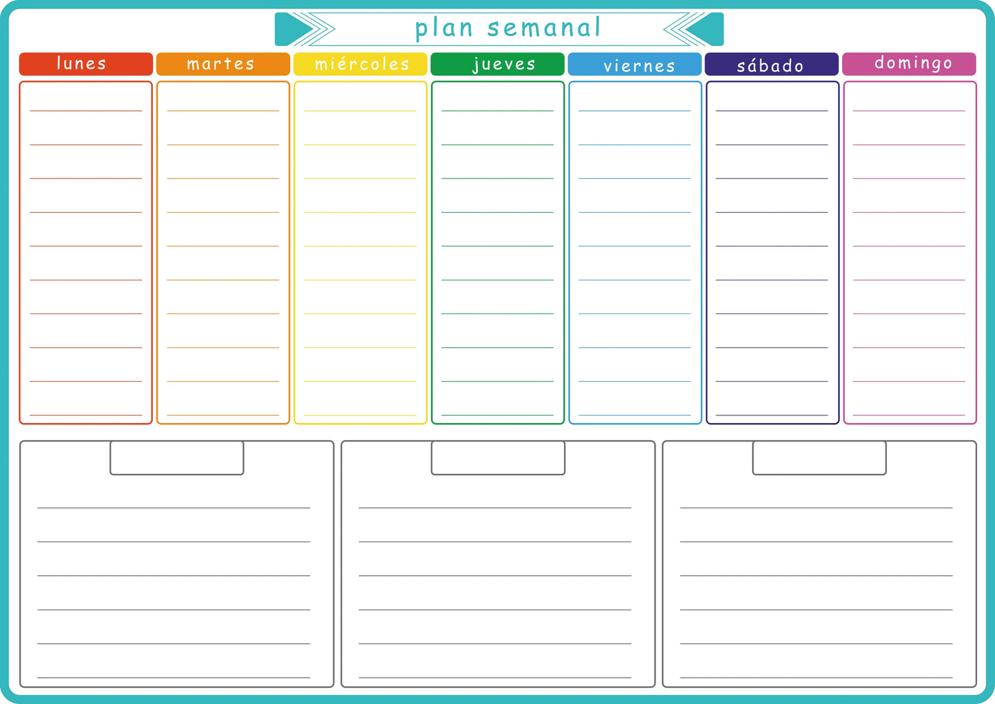 A3 Dry Erase Whiteboard Fridge Calendar – Weekly & Monthly Planner in Spanish, French, English