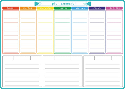 A3 Dry Erase Whiteboard Fridge Calendar – Weekly & Monthly Planner in Spanish, French, English
