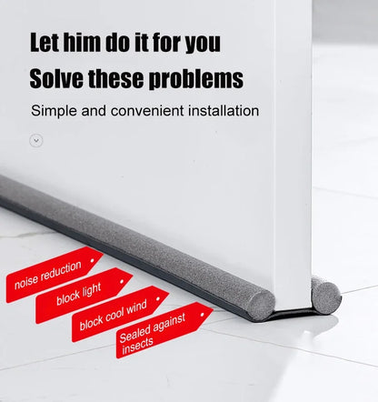Windproof Seal Strip Draught Excluder - Double Protector Door Bottom Guard for Dust-Proof, Soundproofing - Doorstop Blocker
