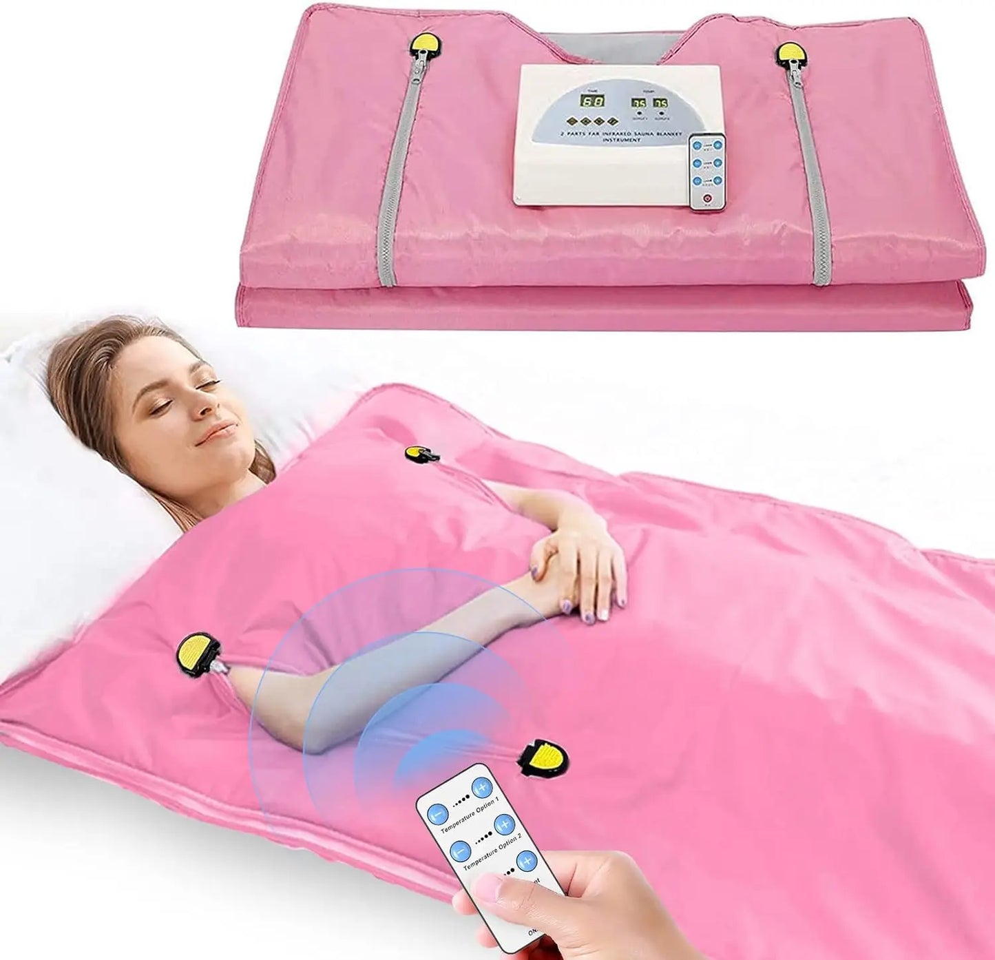 Professional Infrared Sauna Blanket – Slimming Heating Blanket with Zipper Design for Weight Loss & Detox, 180x80cm Home Spa
