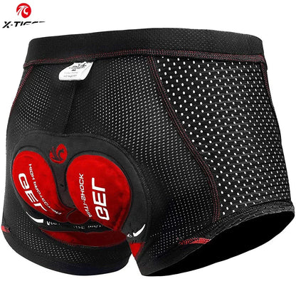 X-TIGER Men’s Cycling Underwear Shorts – 5D Gel Pad, Breathable Non-Slip Bike Shorts for MTB & Road Cycling