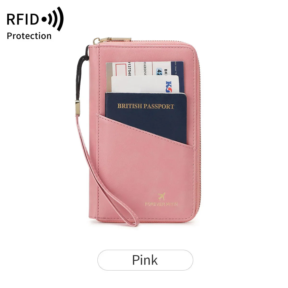 Fashionable RFID Passport Holder – PU Leather Front Pocket Wallet, Multifunctional Travel Accessories for Protection