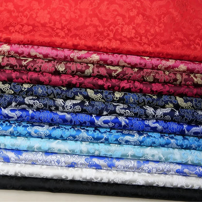 0.5/1/2m Brocade Satin Fabric — Dragon Pattern Material for Sewing, DIY Crafts, Gift Boxes & Patchwork