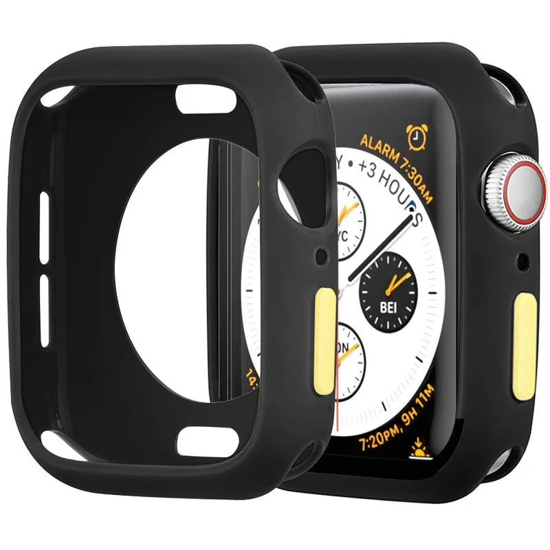 Apple Watch Silicone Case Cover - Soft Bumper Protective Accessory for Ultra 49mm Series 9 8 7 SE 6 5 45mm 41mm 44mm 40mm