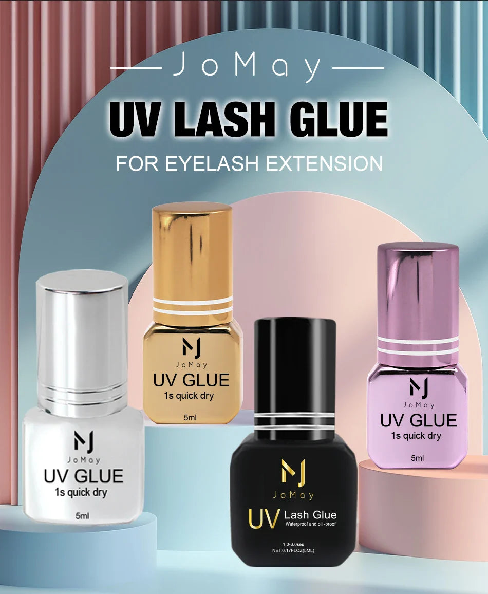 JOMAY UV Eyelash Glue 4 Colors – Fast-Dry, Strong, Long-Lasting & Waterproof Adhesive