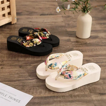 Women’s Summer Platform Flip Flops - Casual Wedge Beach Sandals