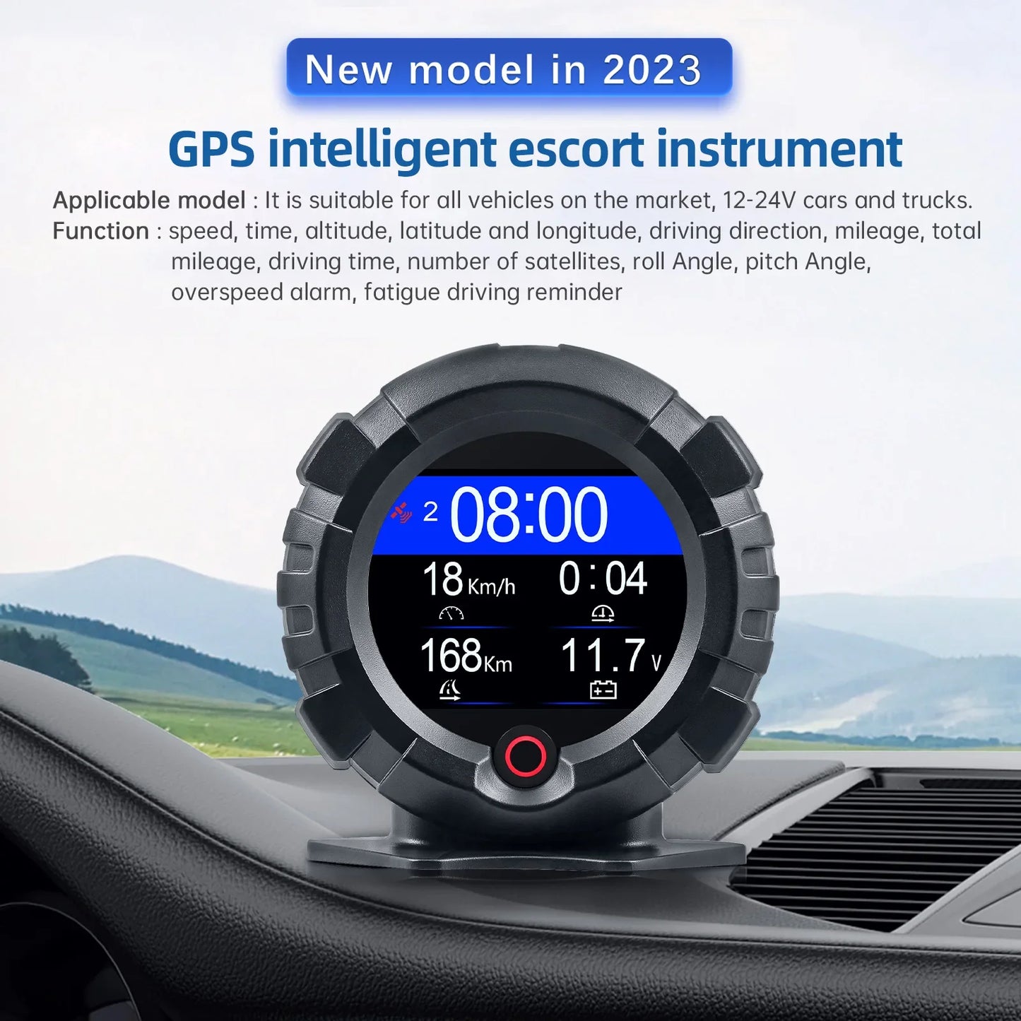 X95 Car GPS Digital Head-Up Display – Inclinometer Speedometer with Slope, Pitch, Altitude & Latitude Meter