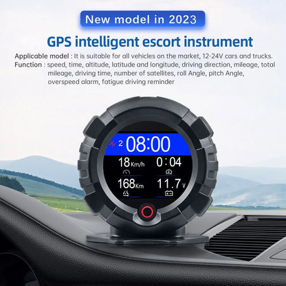 X95 Car GPS Digital Head-Up Display – Inclinometer Speedometer with Slope, Pitch, Altitude & Latitude Meter