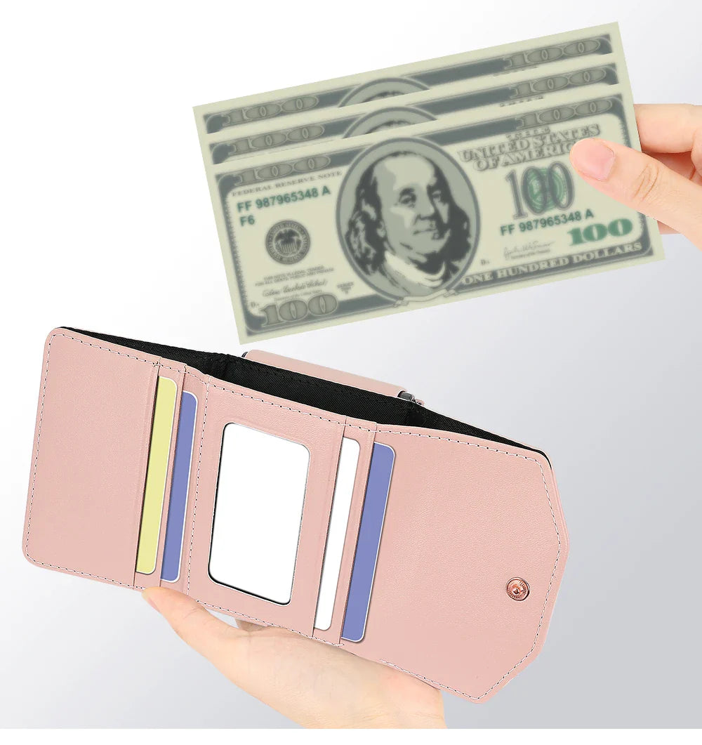 VIETAO Leather Wallet Phone Case with Crossbody Strap — Pink Purse Case for Samsung Galaxy Z Flip 3/4/5/6/7
