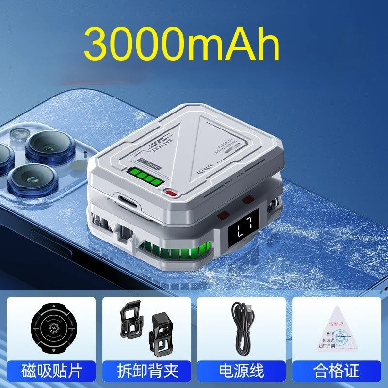 TH10 Semiconductor Phone Cooler – 4800mAh Ice Cooling Radiator with Magnetic & Clip-On Design, Adjustable Gaming Phone Heat Dissipation Fan