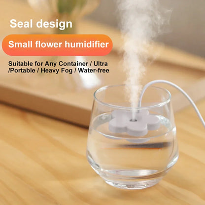 Portable Petal-Shaped Air Humidifier – Mini Ultrasonic, DC 5V 1A, Aromatherapy Diffuser for Home & Bedroom