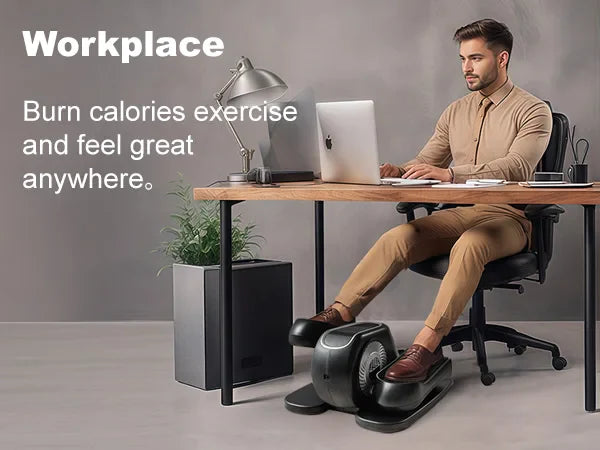 Under Desk Elliptical Machine – Leg Exerciser with Remote Control & 12 Adjustable Speeds, Quiet Elliptical Trainer