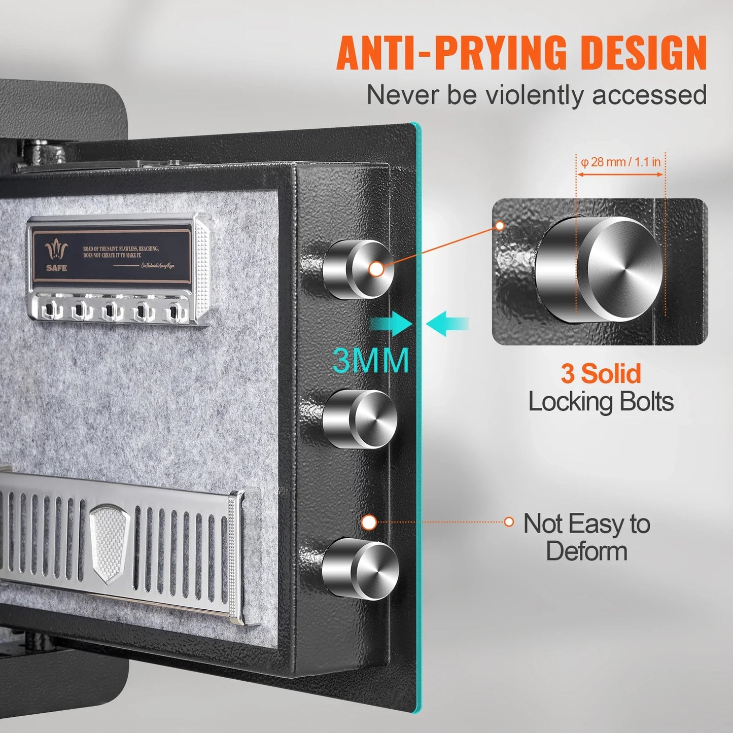 SucceBuy Electronic Safe Deposit Box — 1.2/0.5 Cubic Feet Digital Safe with Override Keys for Money, Jewelry, and Documents
