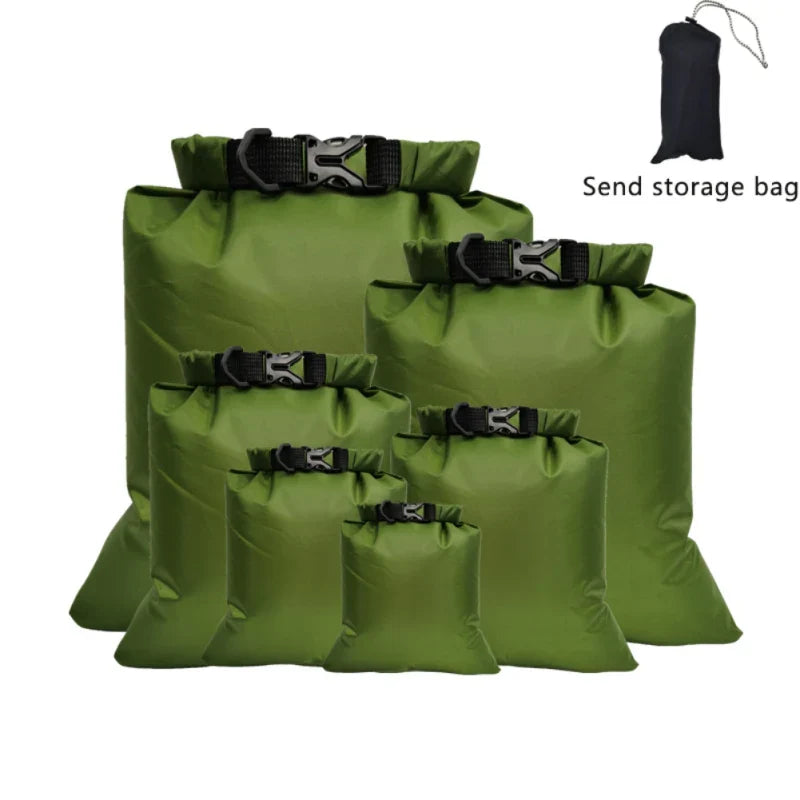 5PCS Waterproof Dry Bag Set – 1.5L to 8L Floating Packs for Swimming, Kayaking, Rafting & Outdoor Boating