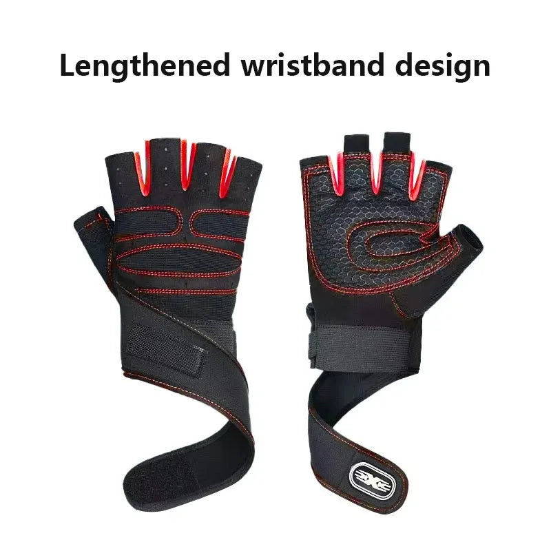 Outdoor Sports Fingerless Gloves – Long Wrist Guard for Men & Women, Ideal for Gym, Cycling, Hiking, Boxing & Training Workouts