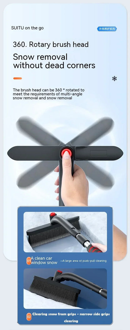 Winter Car Snow Shovel & Ice Scraper – Extendable Detachable Windshield Cleaning Brush Tool