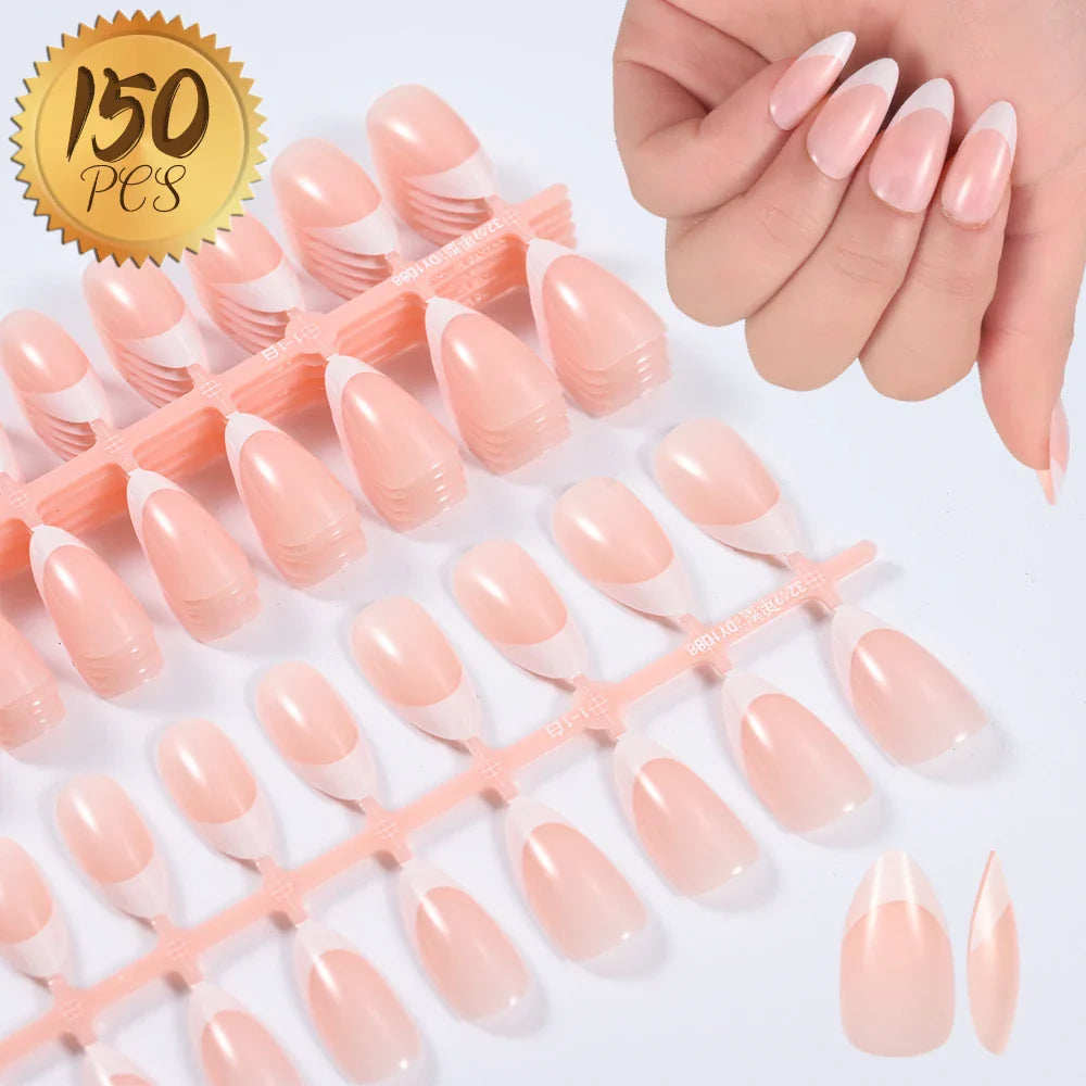 576PCS Colorful Press-On Fake Nails Set – Black & Red Oval/Square Short Full Cover Nail Tips for Salon-Style Nail Art
