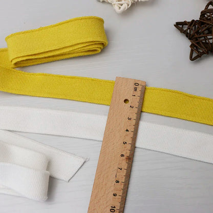 2CM Solid Color Ribbed Mercerized Cotton Knit – Soft T-Neck Short Cuffs with Elastic Edge