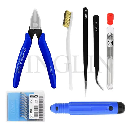 3D Printer Tool Kit – Electronic Wire Pliers, Trimming Knife, Scraper, Deburring Cutter & Tweezers Set