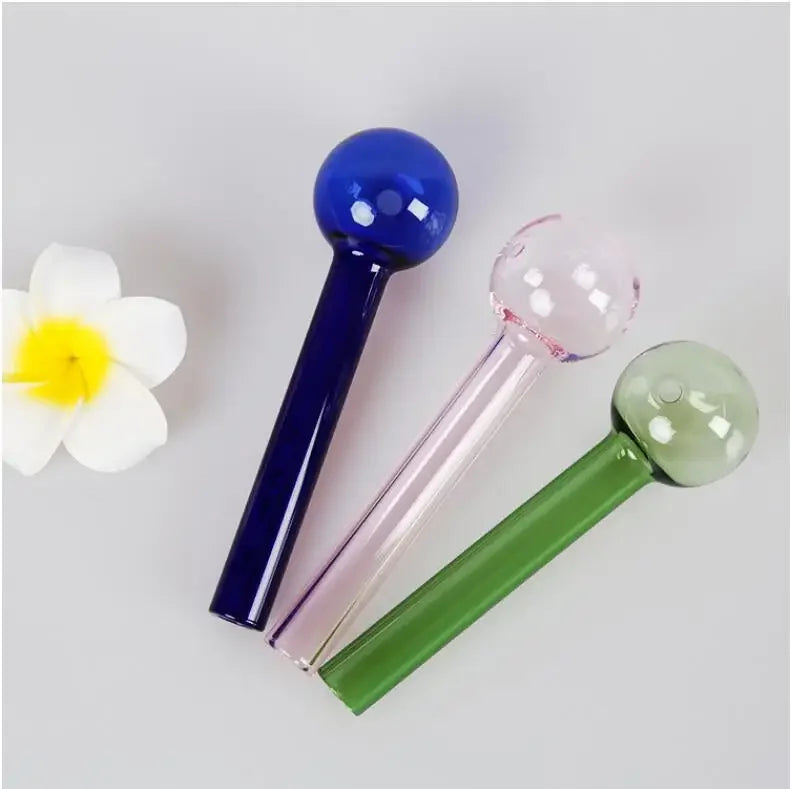 Hot 4.8 Inches Blue/Pink Reusable Glass Drinking Straws: Decorative Wedding Party Drinking Utensils - Eco-Friendly and Stylish!