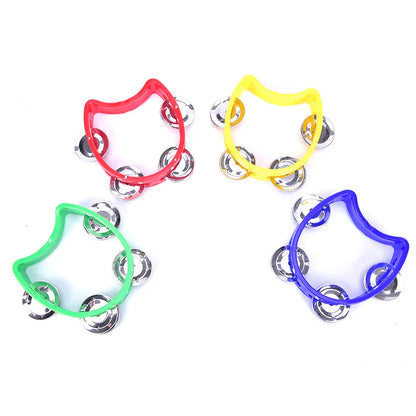 Handheld Tambourine with Metal Bells – Plastic Percussion Toy for Kids, KTV & Party Games
