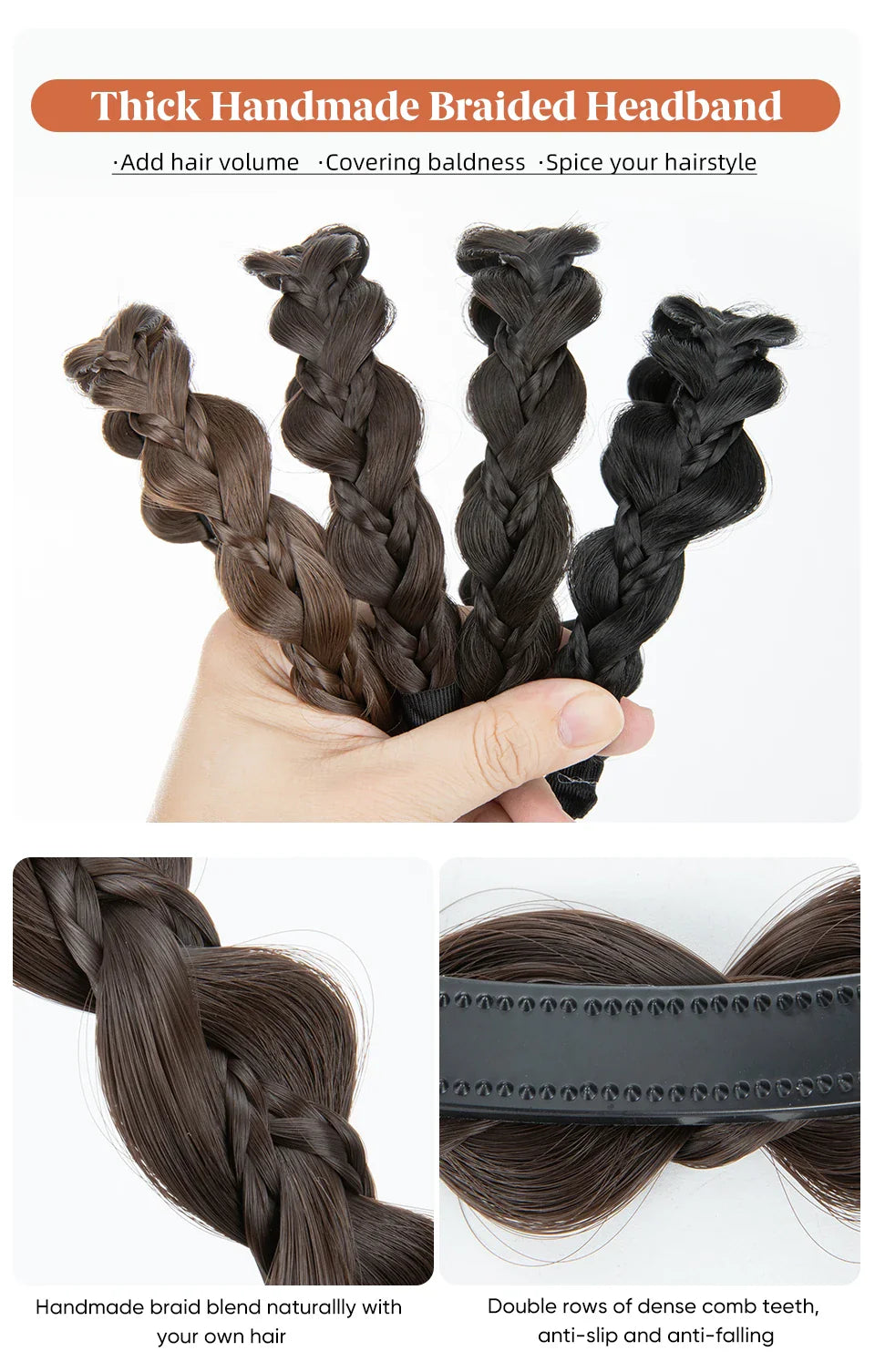 SARLA Synthetic Bohemian Braided Headband – Butterfly Plaited Hairpiece for Women