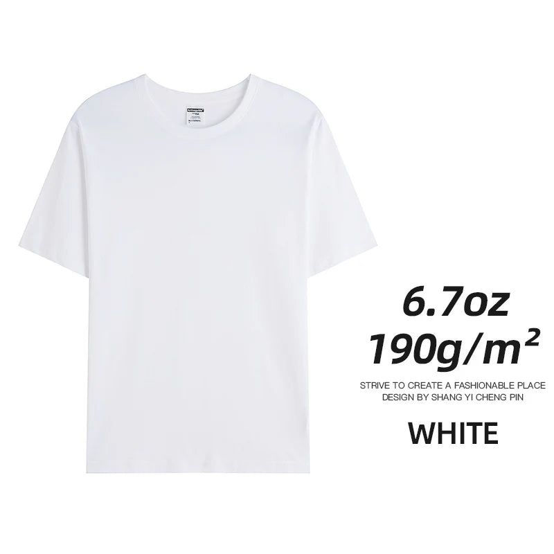 Men's & Women's 190gsm Combed Cotton T-Shirt - Solid Color Custom Team & Casual Summer Tee