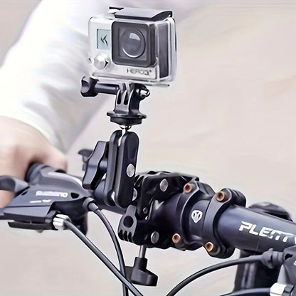Multifunctional Crab Clamp Mount – Heavy Duty Metal Sports Camera & Phone Holder with Universal PTZ Arm for Outdoor Photography & Expansion Rig Setup